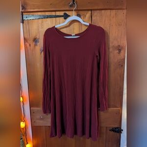 Old Navy Maroon Long Sleeve Dress